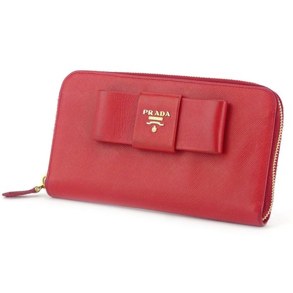Authentic PRADA Purse ribbon Safi Arno leather Auth used - Picture 1 of 8